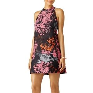 Hutch Abstract Splatter Halter‎ Mini Dress Acrylic Wool Small